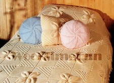 Knitting Pattern Bedspread Afghan Blanket Throw & Cushions. Leaf Motif Squares