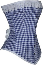 New Over Bust Steel boned Blue