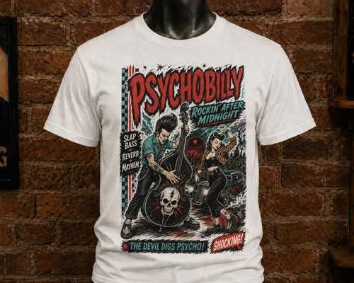 Men psychobilly shirt - men's, t-shirt