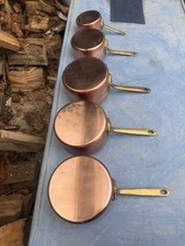 Set Of 5 Vintage French Copper