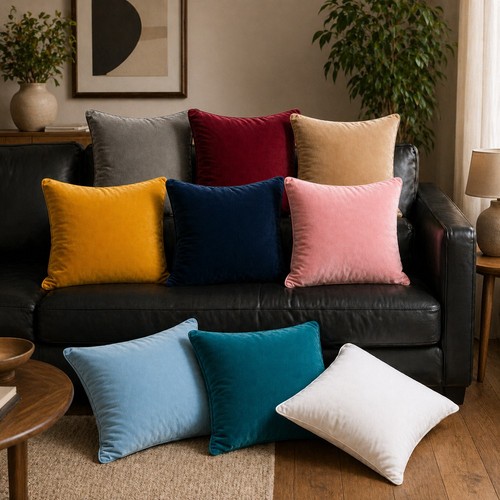 Plush velvet cushion covers - cushion,