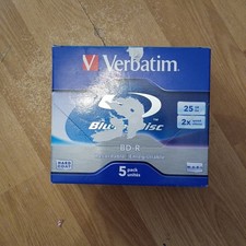Verbatim BD-R Blu Ray Recordable discs 25Gb 5 pack in Jewel Cases (opened Box)