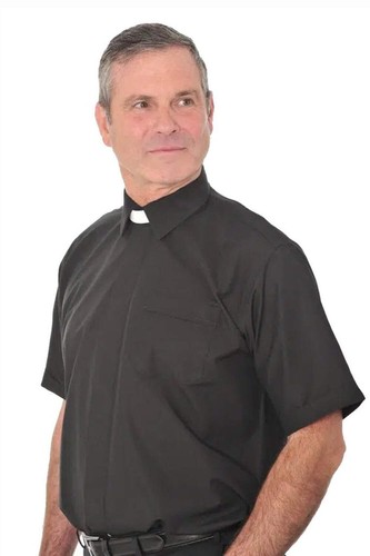 Collar attached clerical shirt - collar,