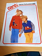 Wendy Vintage Children's Postman Pat Jumper and Slipover  DK 20"- 28"(51cm-71cm)