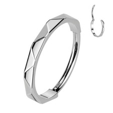 0.8mm 20g IMPLANT GRADE TITANIUM - Faceted Clicker Segment Ring Bar Earring Hoop
