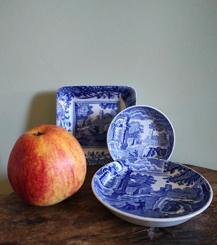 Spode blue italian pin - italian, pin/trinket