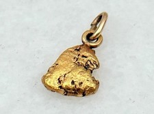 Antique Natural Alaskan Gold Nugget (18 - 22K) Pendant Or Charm With Quartz