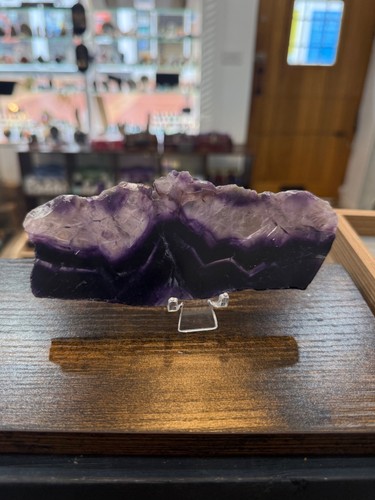 Purple fluorite slice slab - fluorite,