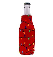Christmas Lights Beer Bottle Coolie