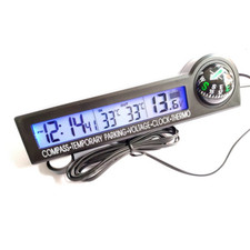 LCD Digital Thermometer Clock Indoor/Outdoor Wireless Temperature Meter Gauge