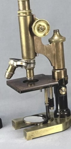 Antique brass microscope ernst - brass,