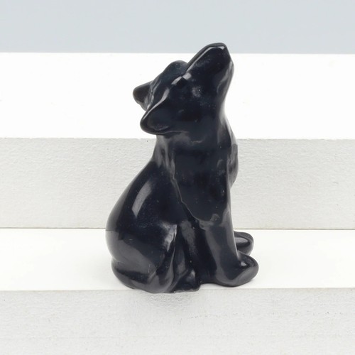 Crystal howling wolf figurines - crystal,