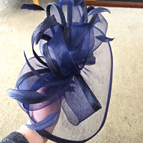Debut navy mesh bow fascinator - bow,