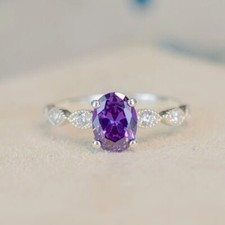 Oval Cut Amethyst & Diamond