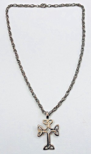 White metal cross byzantine - metal,