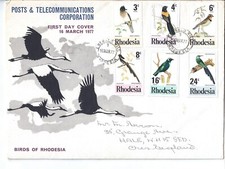 Rhodesia - FDC 1977 Birds of