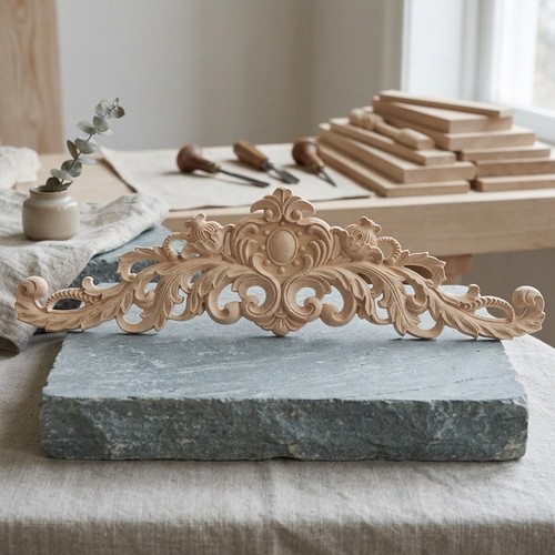 Rubberwood floral carving - floral,