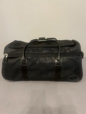 Mulberry Black Scotchgrain Leather Holdall Bag With Wheels & Retractable Handle