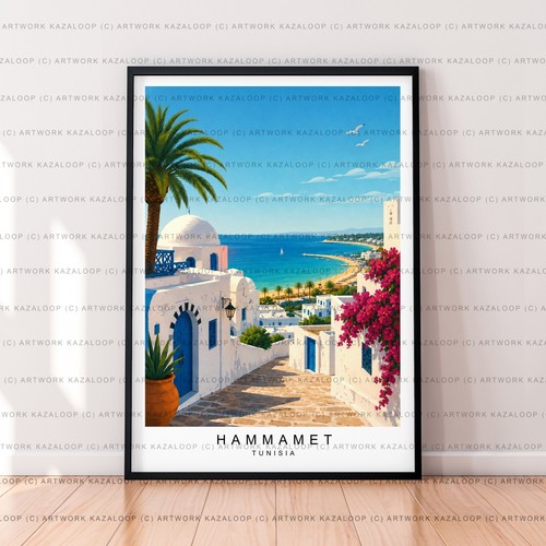 Hammamet street view art - hammamet,