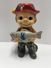 Vintage SMILEY Ceramic Fishing