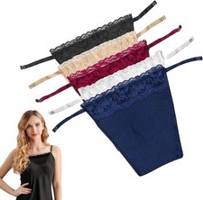 Lady Lace Clip-on Mock Camisole Bra Insert Overlay Modesty Panels Low Cut Up UK