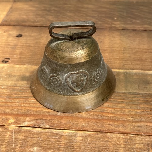 Vintage brass swiss embossed - brass,