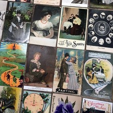 Collection of 100 vintage postcards mixed and various subjects portraits ships