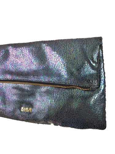 Biba iridescent leather fold - leather,