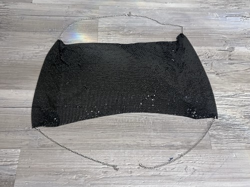 Black rhinestone chainmail - black,