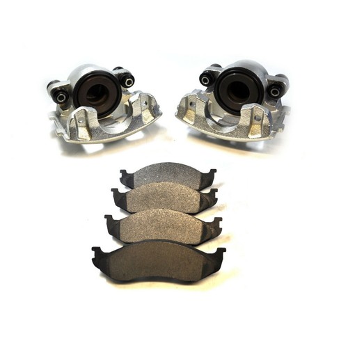 Front brake caliper with - front, pads
