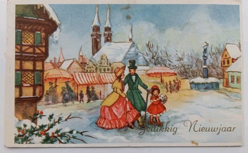 Vintage dutch postcard happy - vintage,