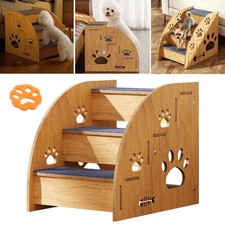 4 Steps Pet Ramp Wooden Dog