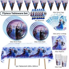 Frozen plates cups napkins tablecloth balloon girls birthday party decoration