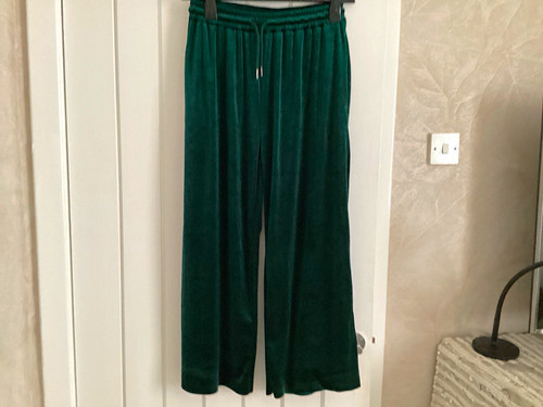 Petite wide leg velour