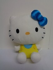 Sanrio Hello Kitty Blue Bow Yellow Outfit Plush Soft Toy Stuffed Animal 11" Inch