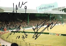 Celtic team multi  HAND SIGNED 7in x 5in photo