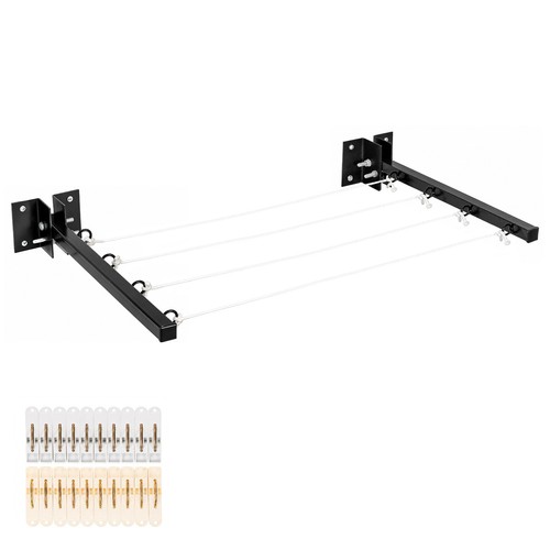 Wall mounted clothesline rack - wall-mounted,