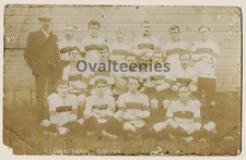 RP Lanner Football Club 1909 soccer team sepia postcard Cornwall
