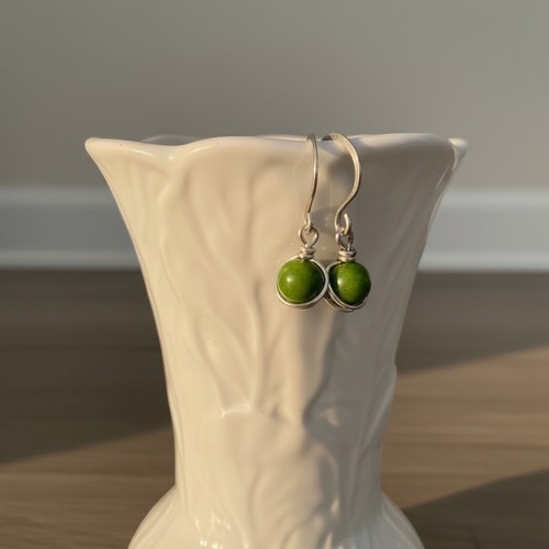 Earrings handmade peridot - earrings,