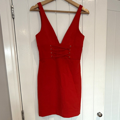 Zara trafaluc red - red, lace-up