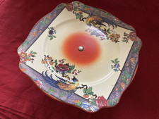 Antique Newport Pottery Co Ltd Burslem England Artisan Mark S112 Cake Stand RARE