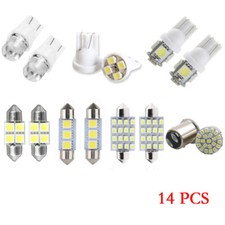 14Pcs LED Interior Package Kit For T10 36mm Map Dome License Plate Lights White