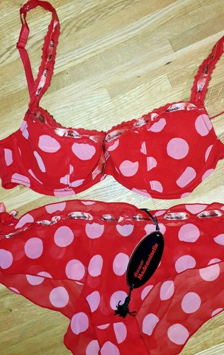 Red pink chiffon bra - red,