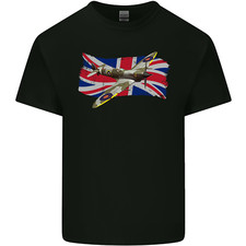 Supermarine Spitfire with the Union Jack Mens Light Cotton T-Shirt
