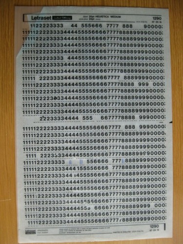 Letraset numbers - .1,