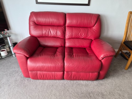Lazyboy red seater - sofa,