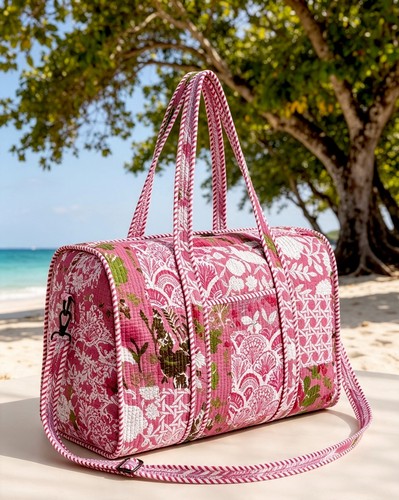 Hand block print quilted - print,