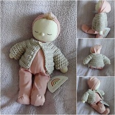 DOZY DINKUM DOLL CLOTHES - HAND CROCHETED - LONG SLEEVED CARDIGAN - 47 COLOURS