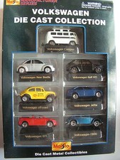 MAISTO VOLKSWAGEN COLLECTION VW -COX BEETLE BULLY T1 JETTA GOLF GTI 1/60