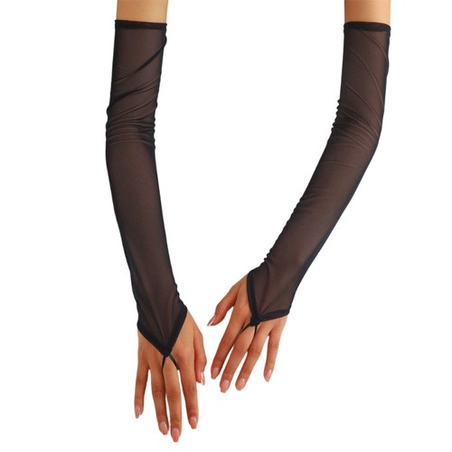 Seethrough full length - full, gloves